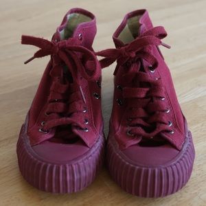 PF Flyers - Center Hi - Maroon Red Canvas - women’s size 6.5